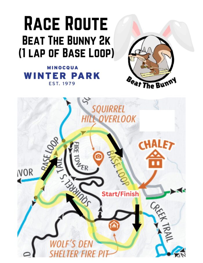 Squirrel Hill Loopy Loppet Race Route