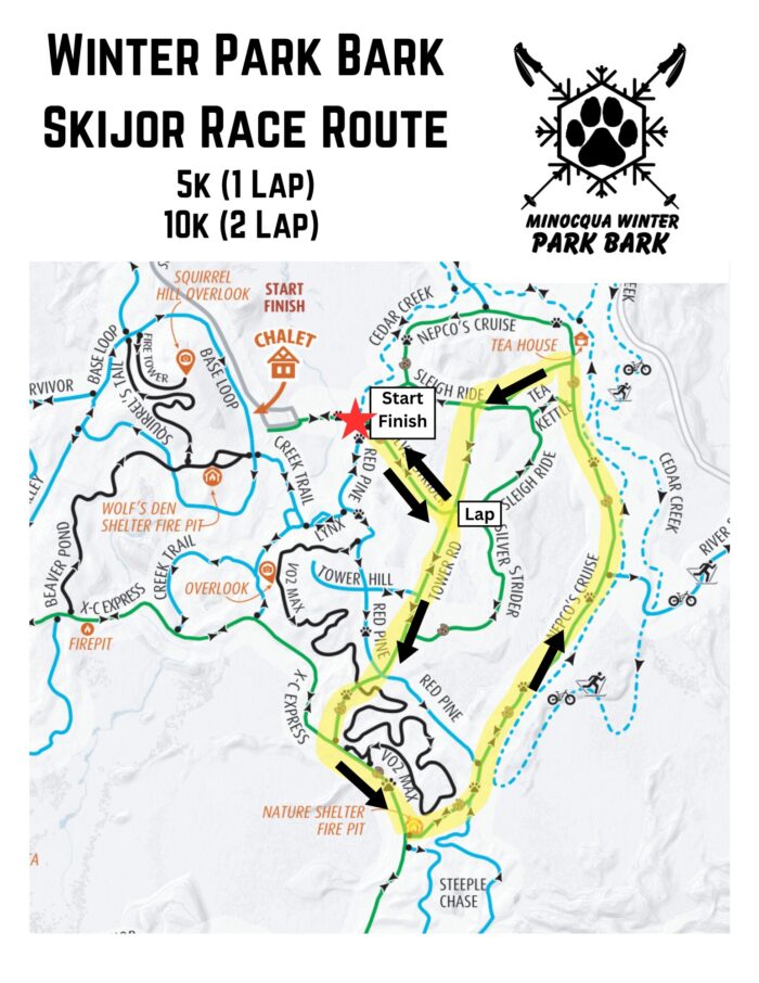 Winter Park Bark Skijor Race Route