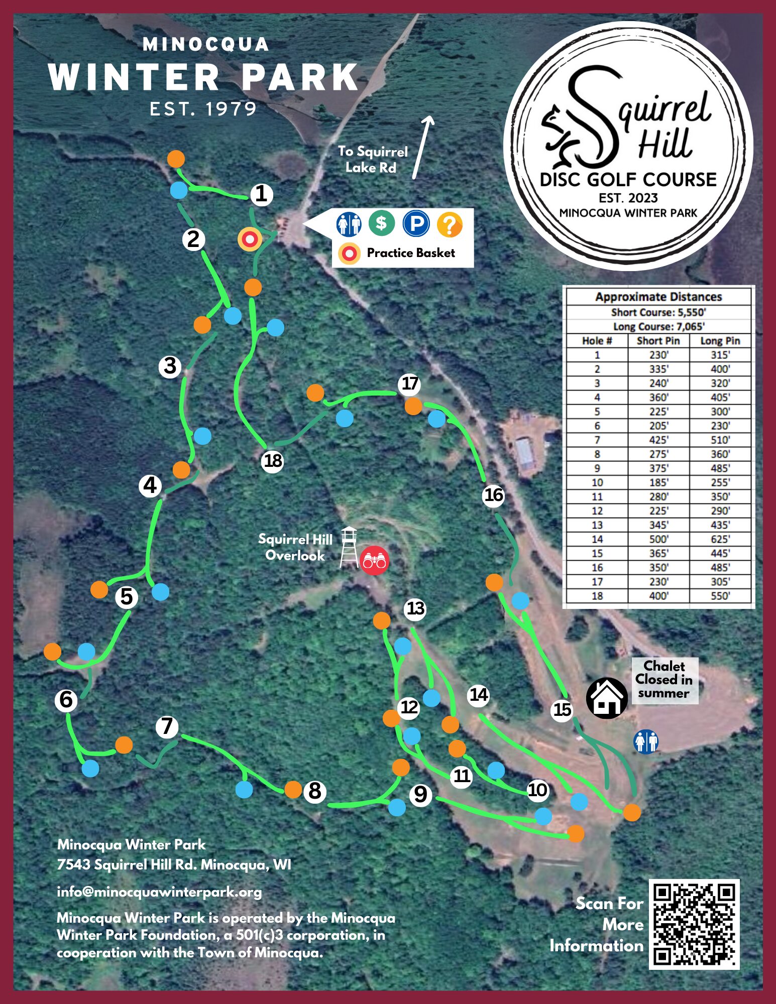 Squirrel Hill Disc Golf Course Minocqua Winter Park
